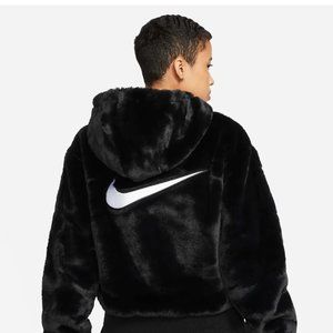 Nike Black Fur Bomber Jacket